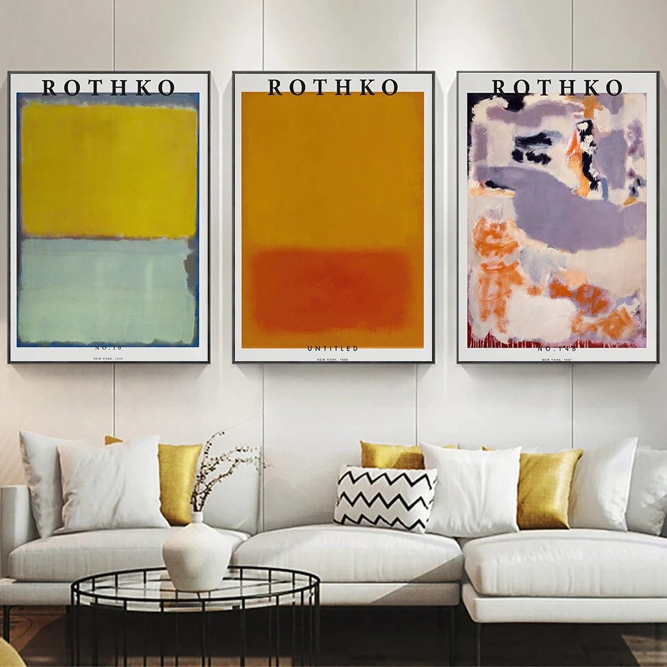 

Mark Rothko Exhibition Poster, Orange - Red - Green - Blue, Abstract Art , Museum Wall Art,Home Decor Prints Canvas Unique Gift
