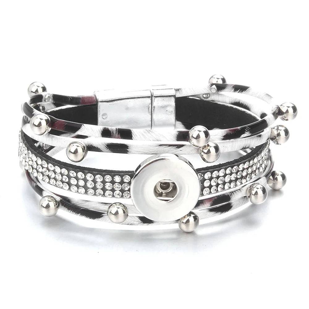 Новые модные многослойные кожаные браслеты с леопардовым принтом подвески