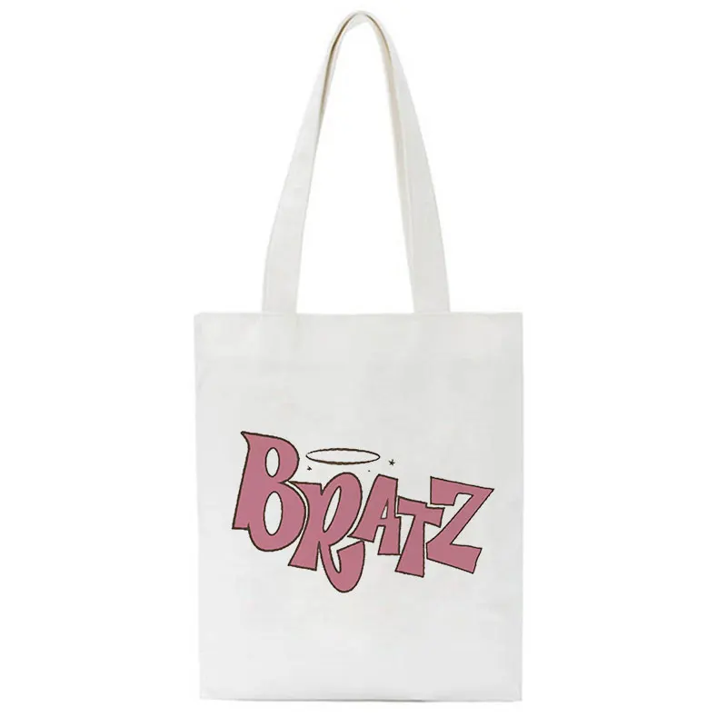 

Bratz Harajuku Letter Female Shopping Canvas Tote Casual Large-capacity Cartoon Women Bag Harajuku Kpop Kawaii Y2k Shoulder Bags