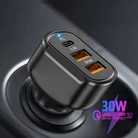 pd 30w usb car charger qc3 0 type c usb c fast charging adapters 3 port mobile phone charge plug for iphone12 11 xiaomi 11 redmi