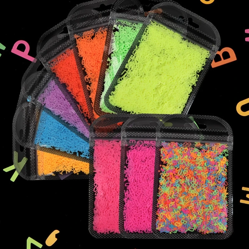 

Nail Art Fluorescent Sequins Holographic Glitter Flakes Jewelry Resin Filling T84A