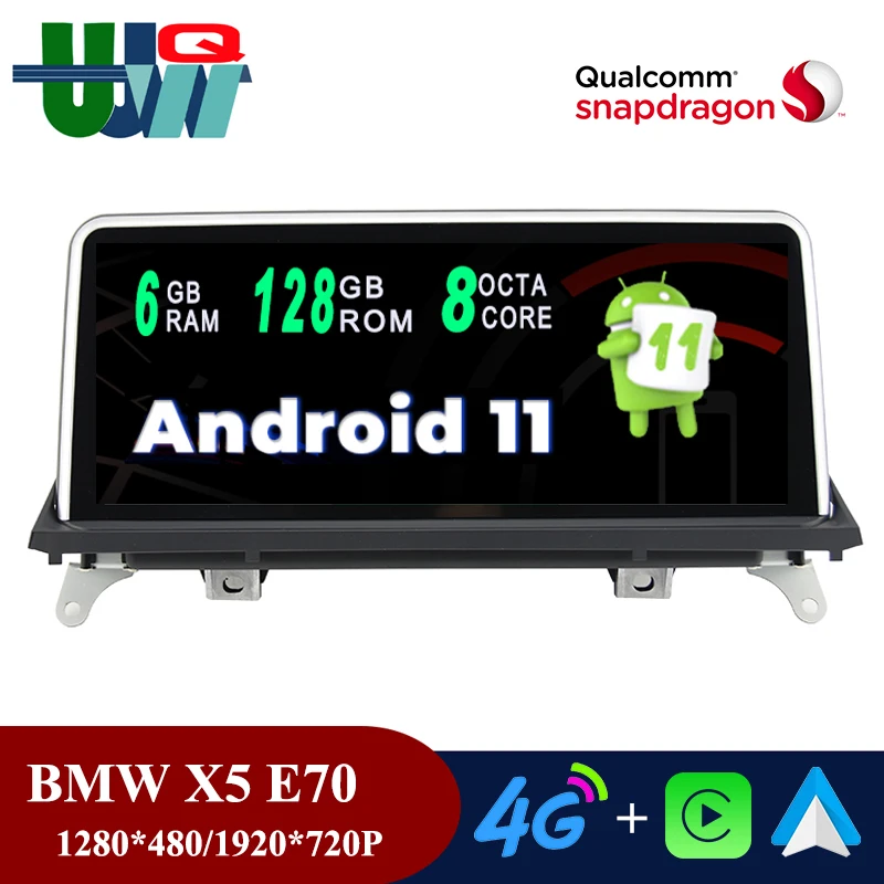 

UJQW 10.25" Android 11 Car GPS Navigation Multimedia Player for BMW X5 E70/X6 E71 (2007-2013) CCC/CIC Screen Stereo 6GB 128GB