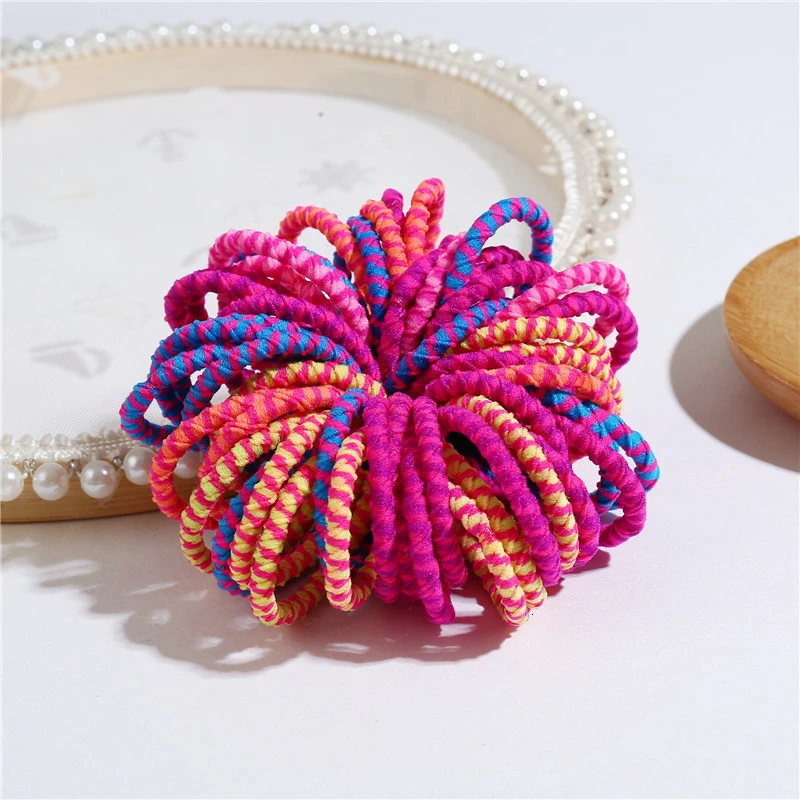 S2-3cm 50PCS 50 шт./лот, 3 см, милые цветные резинки для волос для девочек, аксессуары для волос, эластичная веревка для детей, детская бабочка, конский хвост, держатель, модные резинки - Цвет: S2-3cm 50PCS