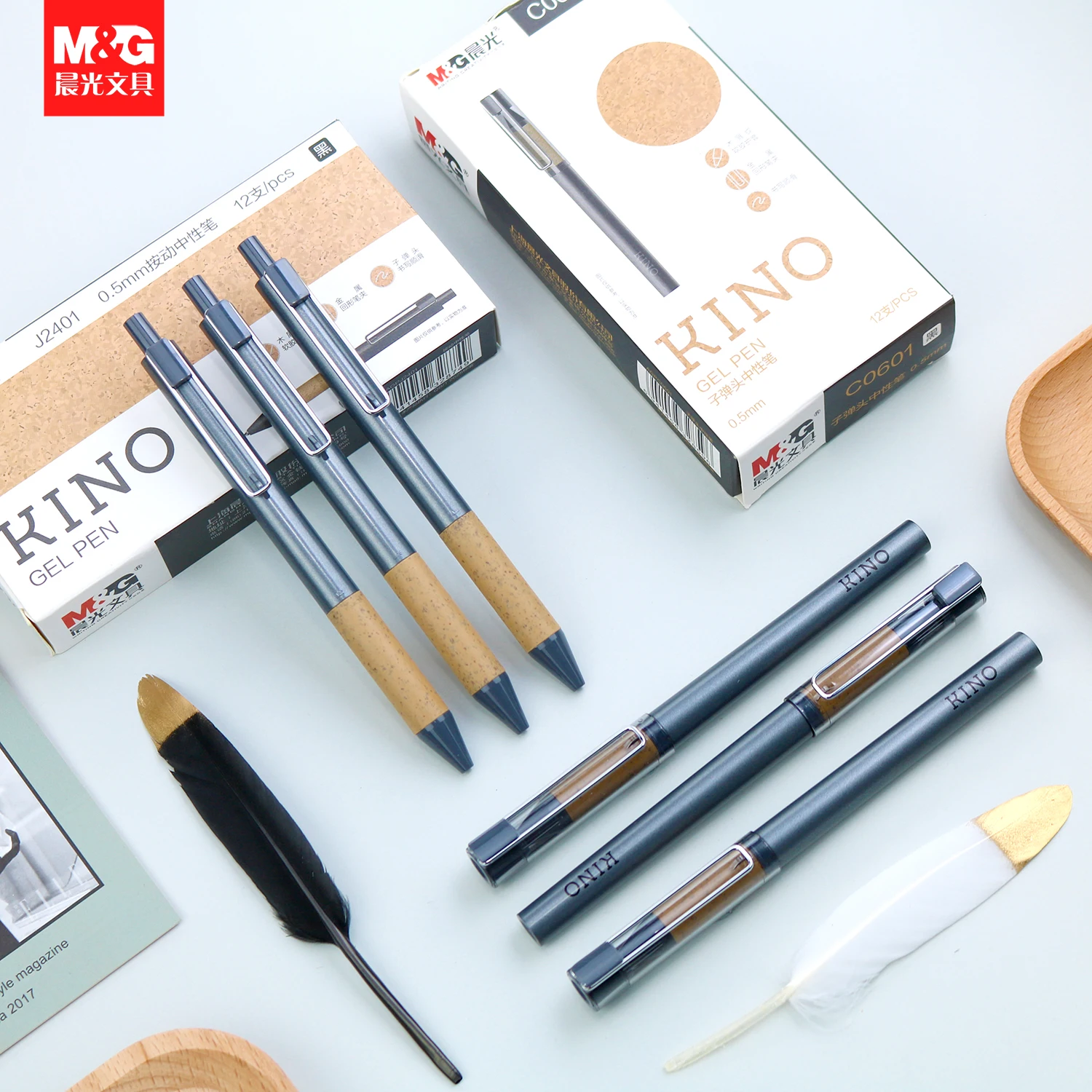 

6/12PCS M&G KINO Gel Pen 0.5mm Signing Pen Black Office Supplies Student Press Gel Pen