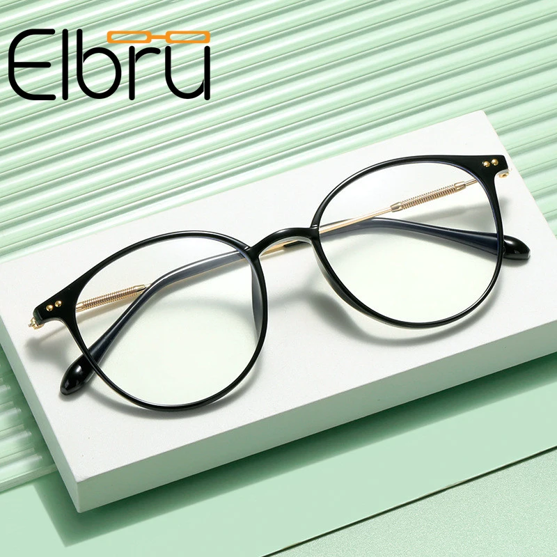

Оптические очки Elbru в металлической оправе с защитой от сисветильник для мужчин и женщин, оправа для компьютерных очков с кошачьими ушками, ...