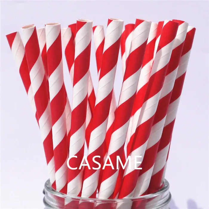1000 шт. Бесплатная доставка рождественские соломинки для напитков в горошек с