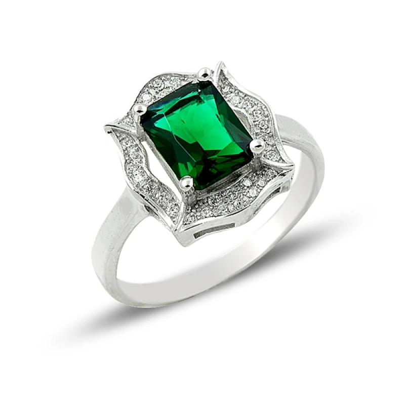 

Серебряное обручальное кольцо Silverlina с аквамарином из фианита