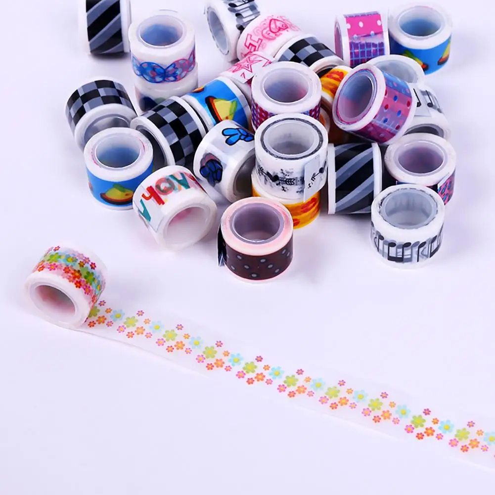 

90 Rolls Shimmers Reflective Cartoon Patterns DIY Mini Paper Tapes Handcrafts Scrapbook Gift Package Decor Self-Adhesive