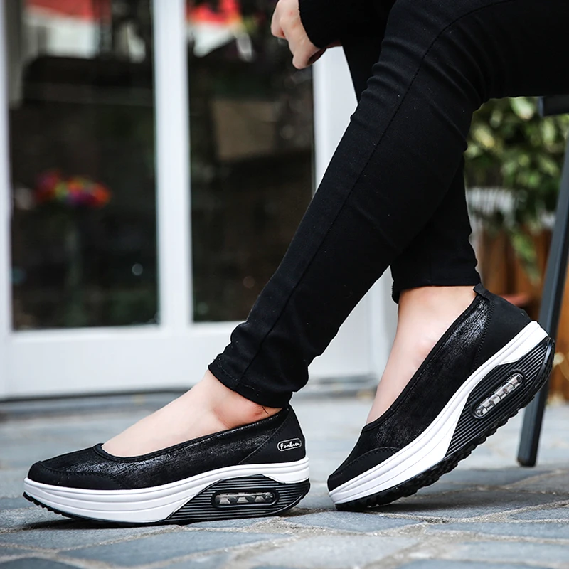 Женская обувь на платформе женская повседневная без застежки удобная тканевая |