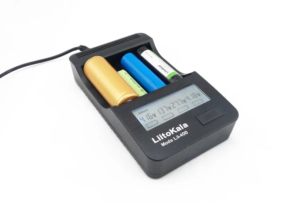 Liitokala Lii-400 LCD 3.7V/1.2V AA/AAA 18650/26650/16340/14500/10440/18500 Battery Charger with screen+12V 2A Adapter USB 5V1A |
