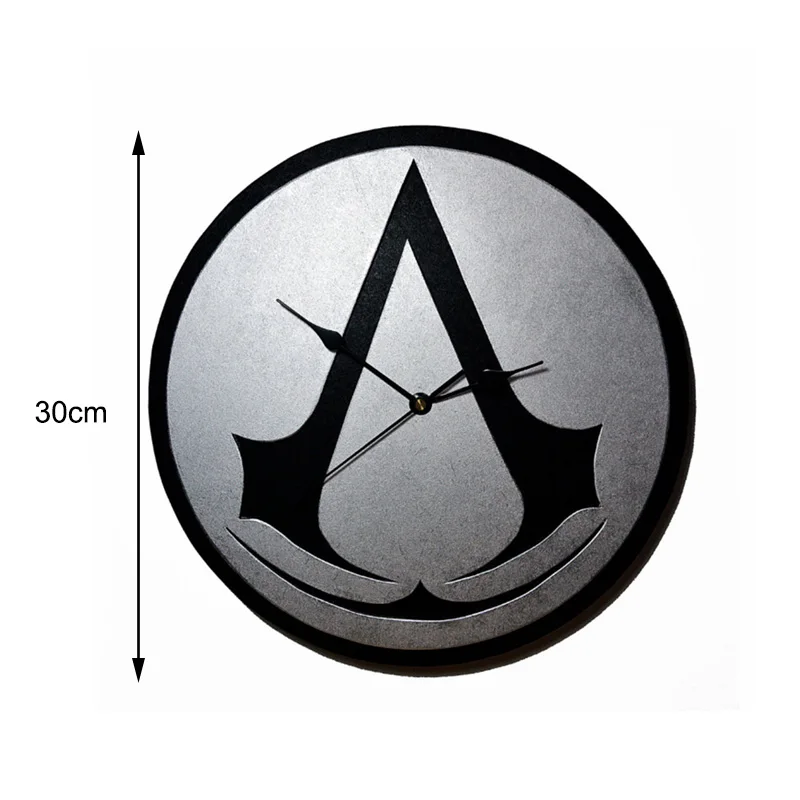Assassin's Creed Shield настенные часы современный дизайн с деревом пластинка кварцевые 3D