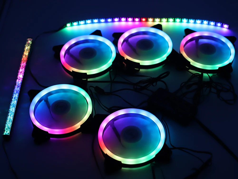 120 мм охлаждающий вентилятор компьютера ПК RGB чехол вентиляторы кулера