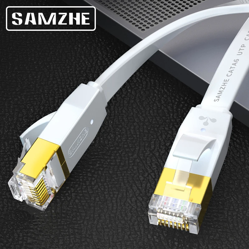 SAMZHE CAT6 плоский Ethernet кабель 1000 Мбит/с 250 МГц CAT 6 RJ45 сетевой Соединительный шнур LAN