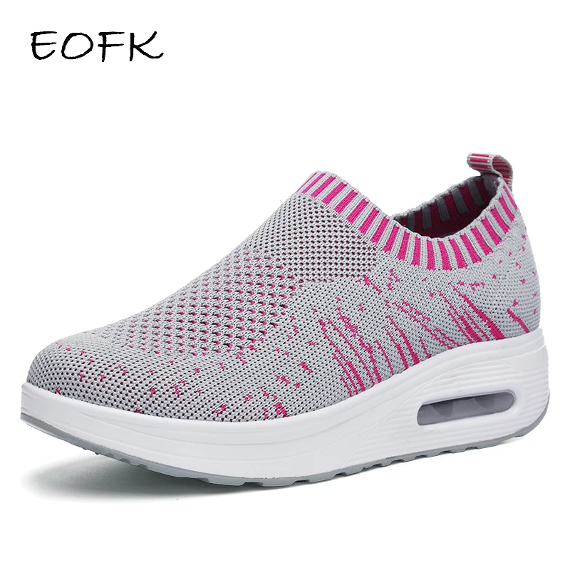 

Женские кроссовки на плоской платформе EOFK, мягкие удобные туфли-слипоны на плоской подошве, весна-осень