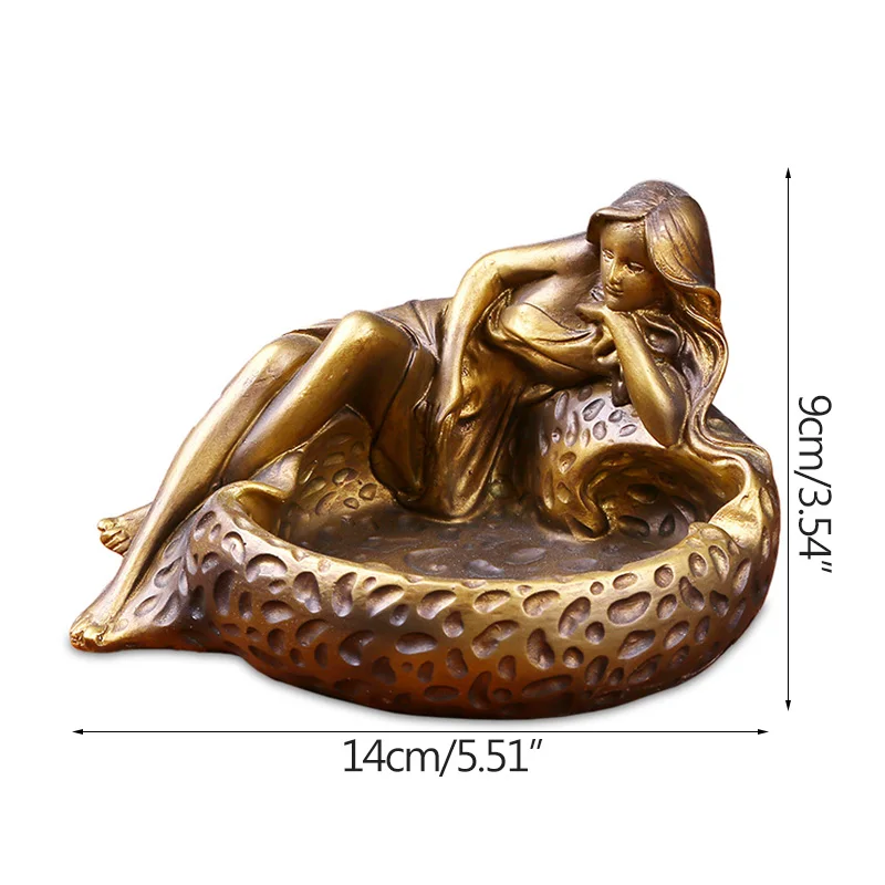 

Vintage Copper Landing Beauty Ashtray Home Decoration Accessories Creative Portable Ashtray Desktop Decor Ornament Crafts Gifts
