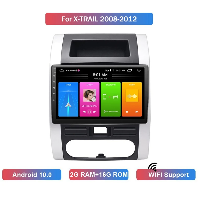 

10 Inch 2 Din Android 10.0 Car MP5 Player Stereo Radio 2+16GB Wifi Bluetooth GPS Navigation for Nissan X-Trail 2008-2012