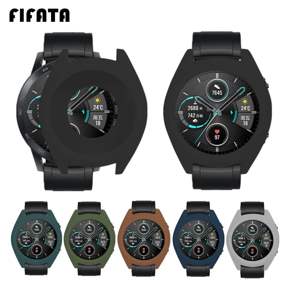 

FIFATA Soft Silicone Case Full Protective Cover For Huawei Honor Magic Watch 2 46mm Smart Watch Colorful Protector Frame Shell
