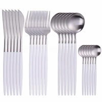 western cutlery set 24pcs kitchen tableware flatware set stainless steel cutlery set matte spoon fork knife luxury dinnerware