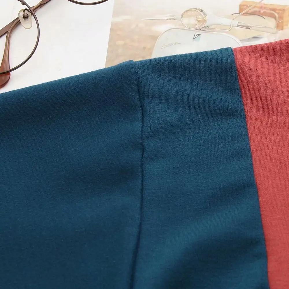 

Plus size patchwork hoodies women drop sleeve Sweatshirts 2021 new spring casual ladies cotton loose pullovers tops female