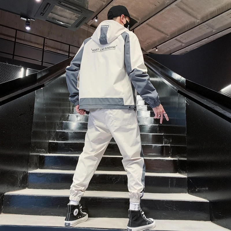 

Men Fashion Plus velvet Jackets with Pants Hoodies Plain Tracksuit Printed Hip Hop Jogging Homme Men Set Winter Plus size 8XL