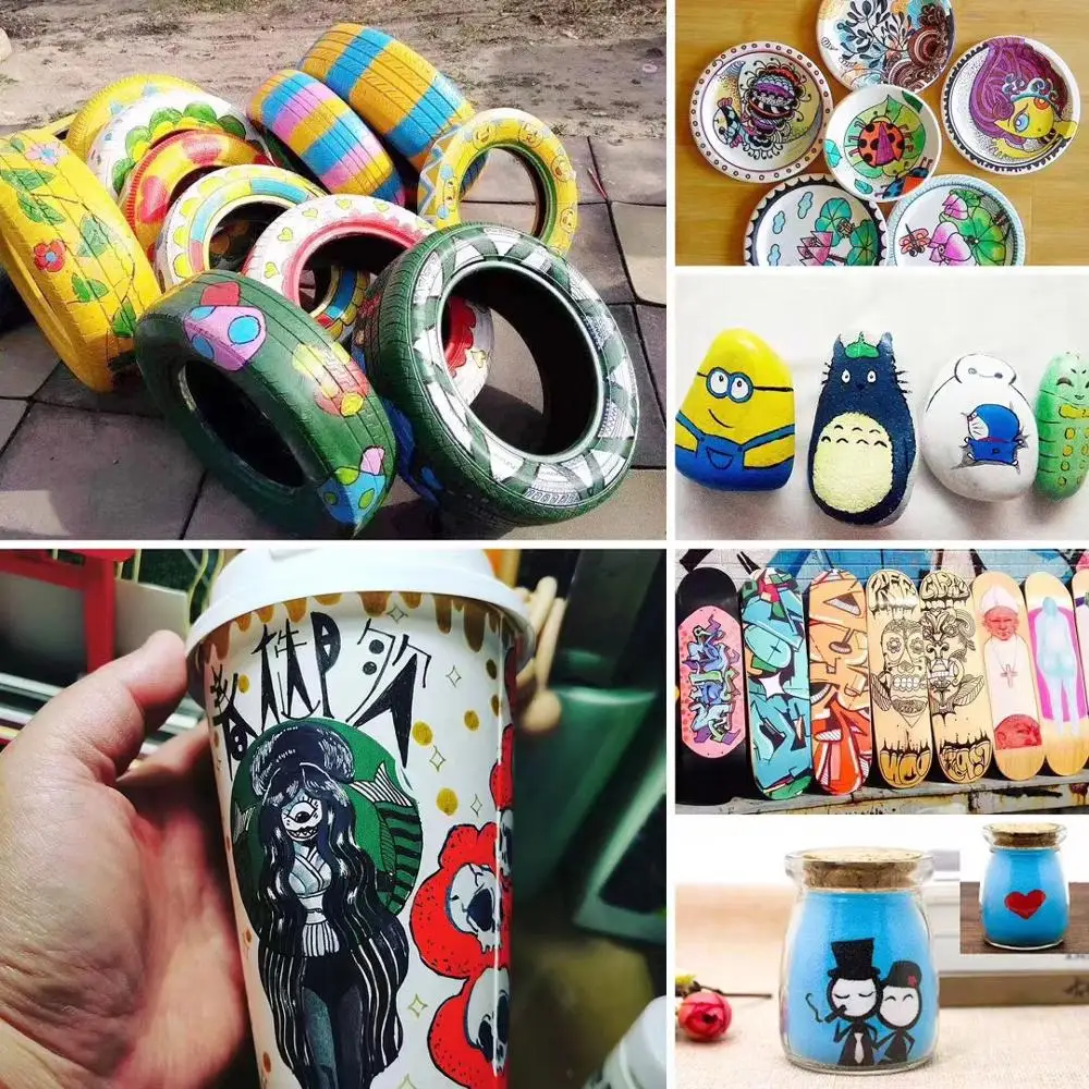 12 цветов Водонепроницаемый маркер для рисования на шине автомобиля CD Metal Point Paint Marker Non-toxic Permanent Pen DIY Art Stationery