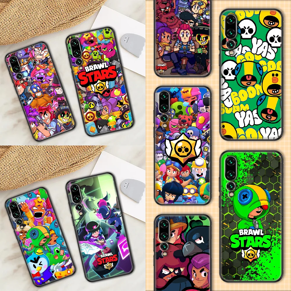 

Stars Cute Cartoon Phone case For Huawei P Mate P10 P20 P30 P40 10 20 Smart Z Pro Lite 2019 black pretty bumper art hoesjes soft