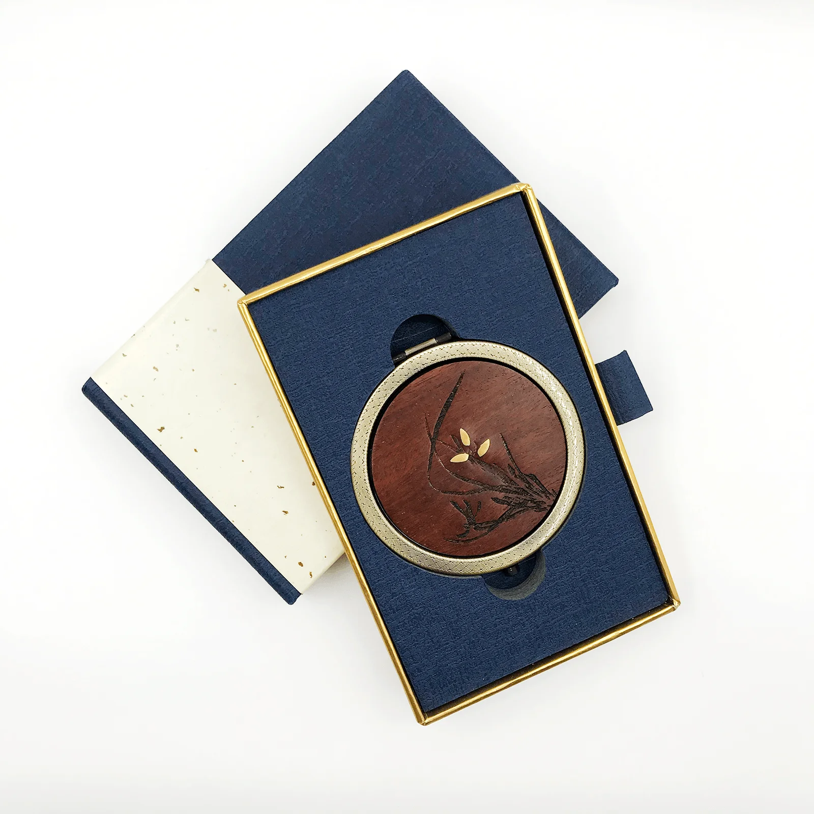 Зеркало из красного дерева двухстороннее зеркало портативное для макияжа