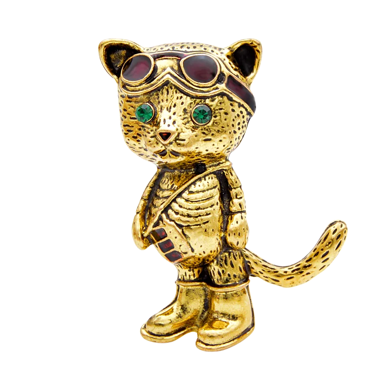 gold CINDY XIANG 3 Цвета эмалированная брошь кошка дизайн Модная брошь с животными унисекс женские и мужские высококачественные Броши - Окраска металла: gold