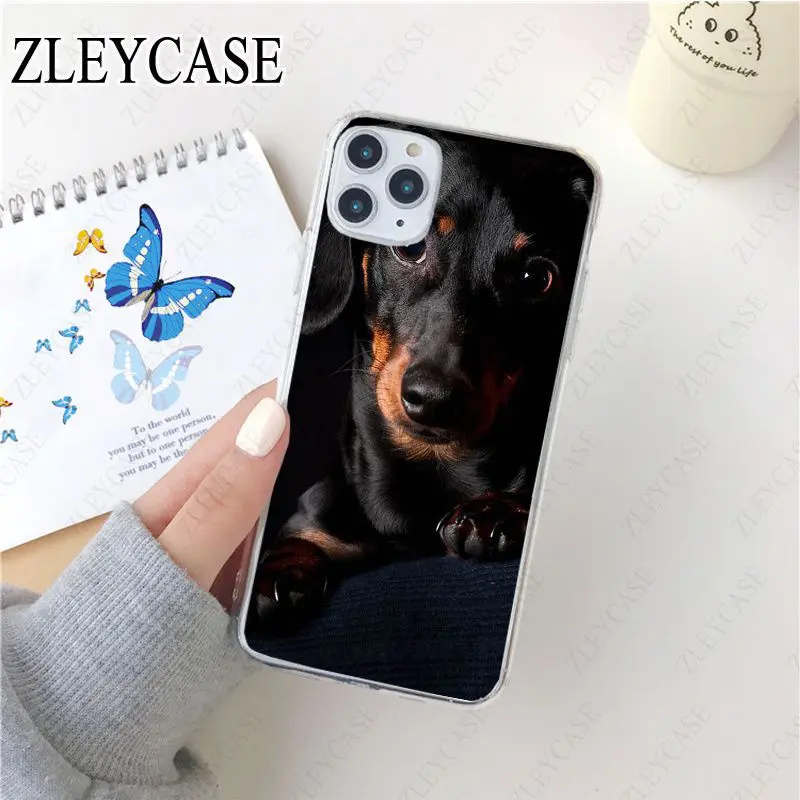 Мягкий прозрачный чехол для телефона iphone 11 11pro max 5s SE 6s 7 8plus x xs xr xsmax оболочка Dachshund