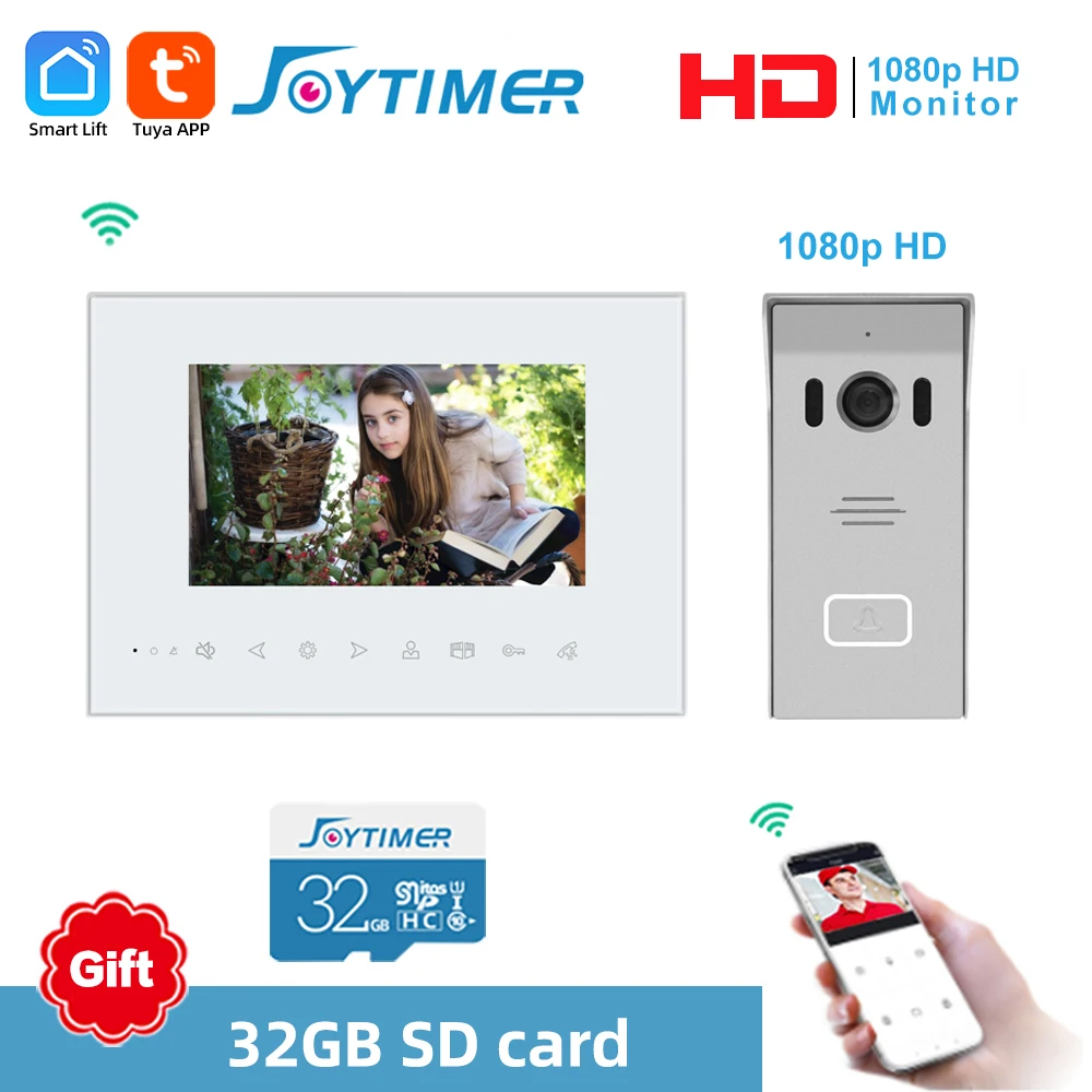 

Joytimer WIFI Video DoorPhone Tuya Smart Video Intercom HD With Night Vision Doorbell 110Â°Wide Angle Motion Detection Camera