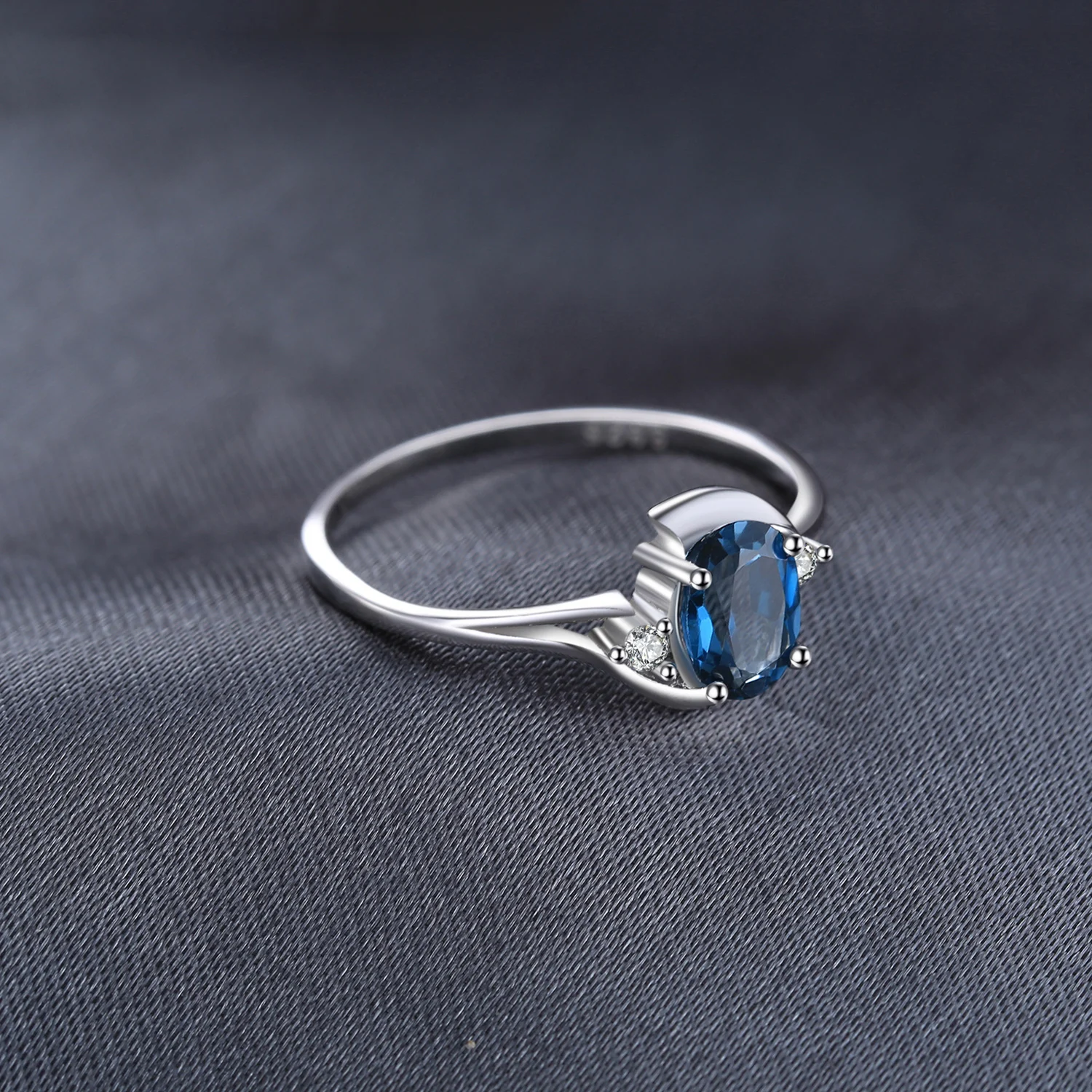 Jewelrypalace Овальный 0.9ct Природные Лондон Голубой топаз Solitaire Обручение кольцо стерлингового серебра 925 новинка года Красивые ювелирные изделия для женщин