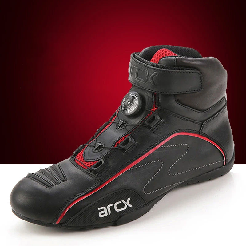 

Motorcycle Cow leather boots Rotating Buckle Shoes Riding Shoes Breatheable Rotary racing closure Locomotive boots
