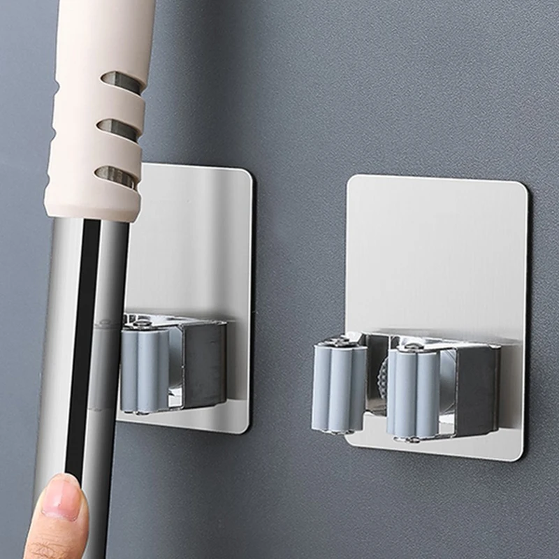 

Wall Mounted Mop Organizer Holder Brush Broom Hanger Home Storage Rack Bathroom Suction Hanging Pipe Hooks Household Tools