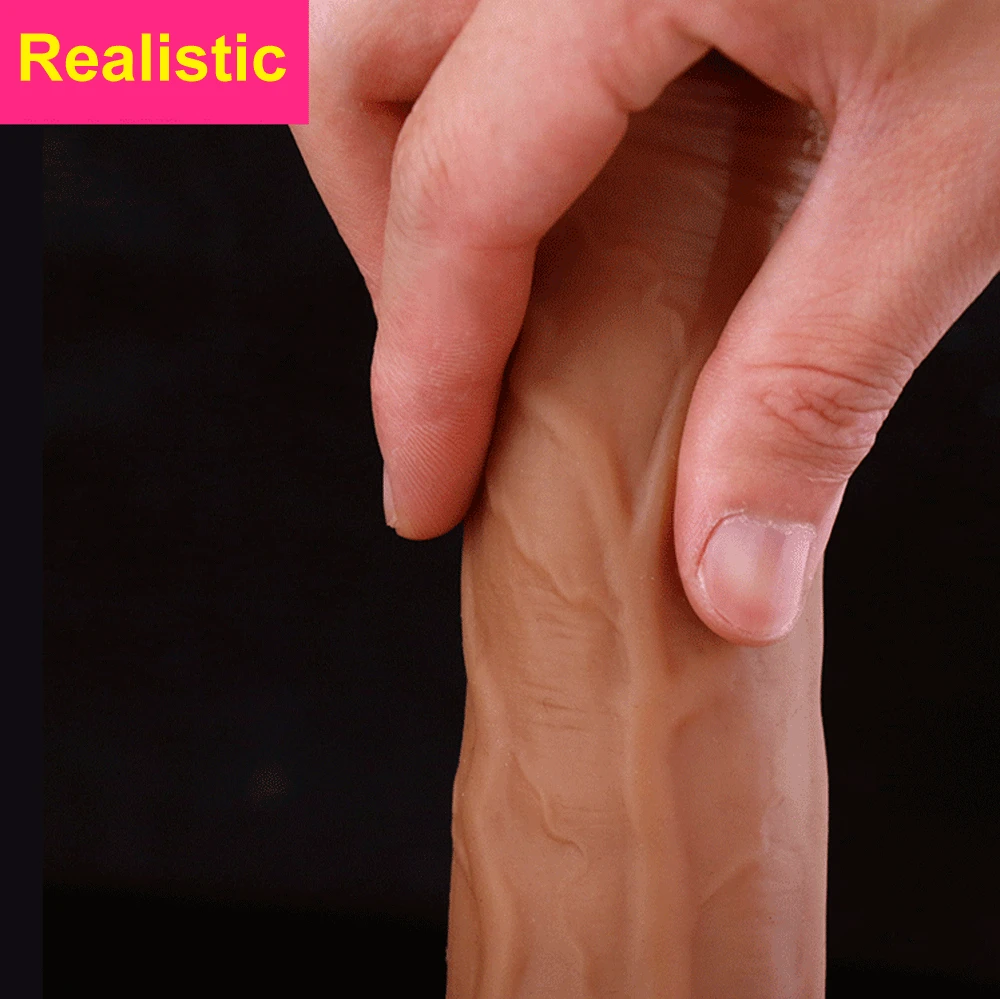 Мягкий силиконовый вибратор реалистичный огромный пенис Секс игрушки нагрева