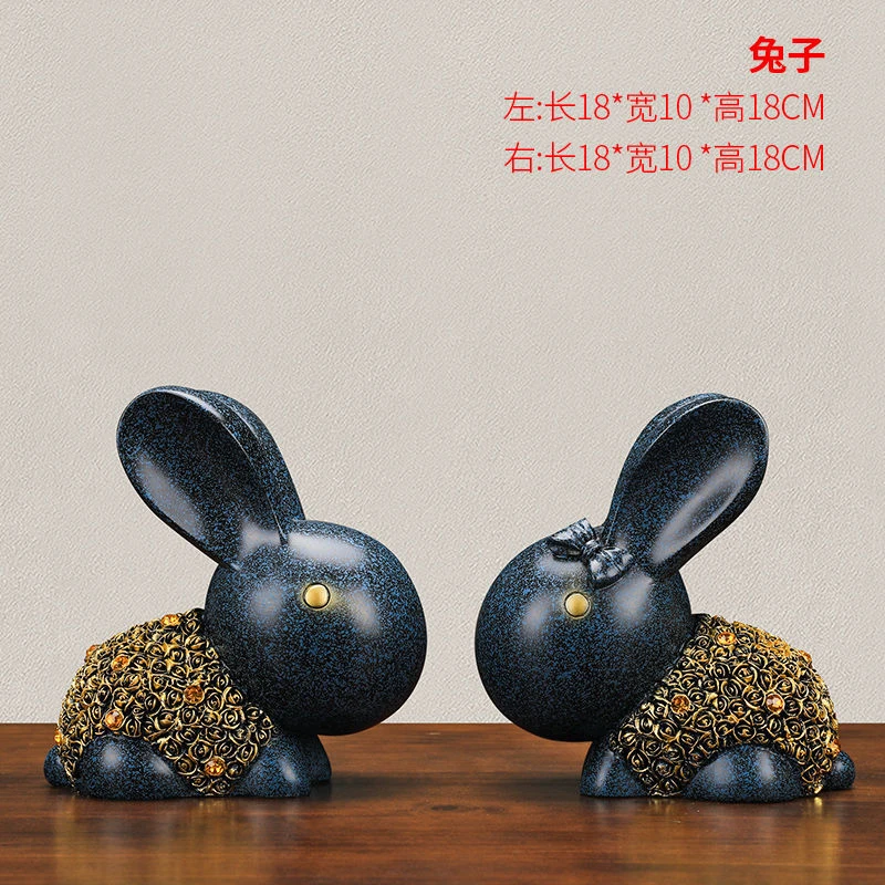 

Lucky Couple Rabbit Gift Boys Girls Decorations For Home Accessories Ornaments Birthday Present Elegant Noble