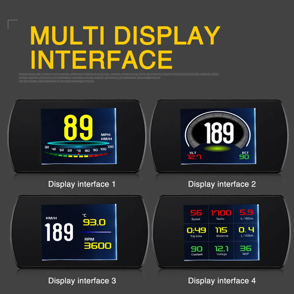 2019 Новинка 4 3 'HD TFT Автомобильный Hud OBD ЖК-дисплей OBD2 Спидометр об/мин Тахометр