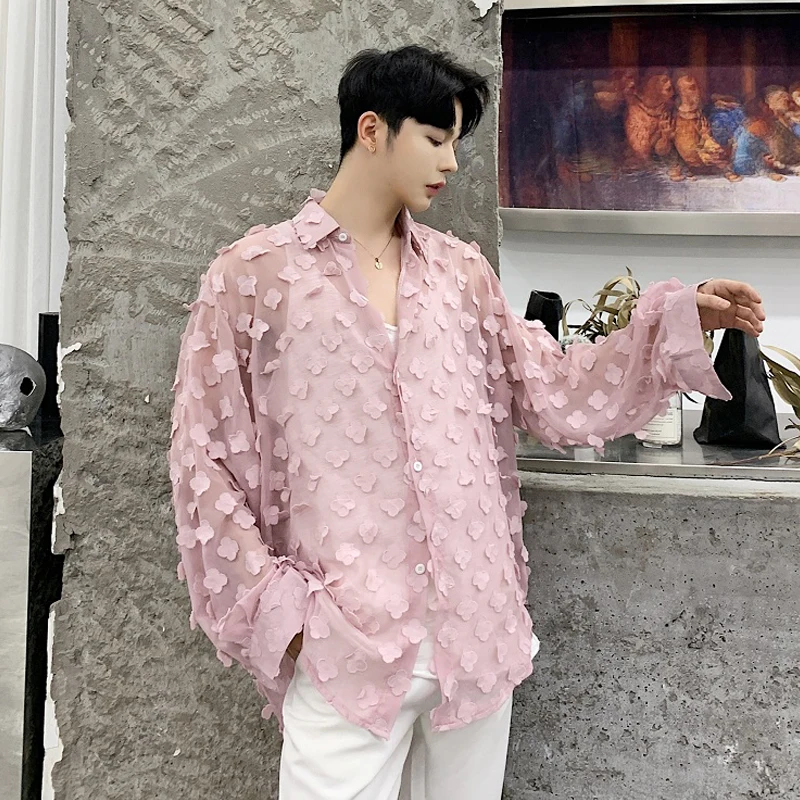 Блуза модная мужская повседневная свободная плюс размер Печатный перспективный