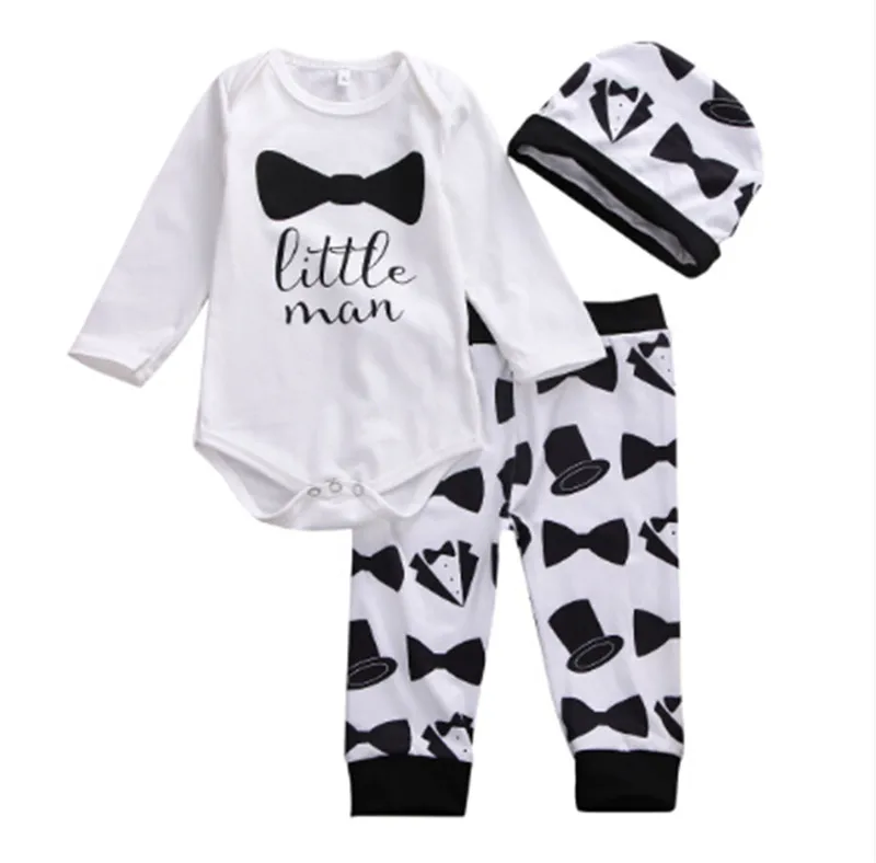 3 шт. детский брючный комбинезон с длинным рукавом и круглым вырезом|Комплекты