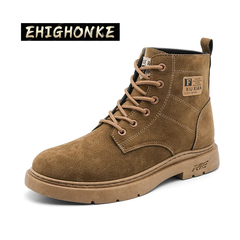 

Four Seasons Comfortable Men 's Boots High-top Martin Boots Non-slip Shoes Snow Boots Y39- 44 's Rubber Round Toe Ankle Faux Fur