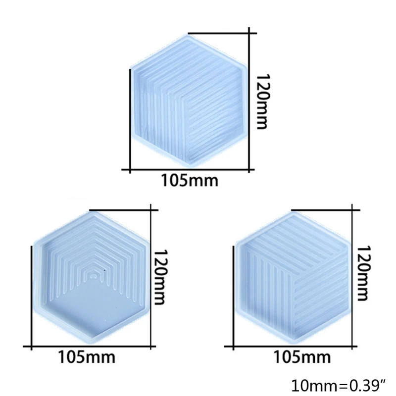 

Geometric Stripes Coaster Epoxy Resin Mold Cup Mat Casting Silicone Mould DIY Crafts Home Decoration Making Tools