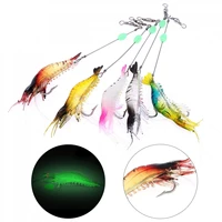 5pcs soft shrimp bait luminous silicone prawn fishing lures hook bait 5 colors