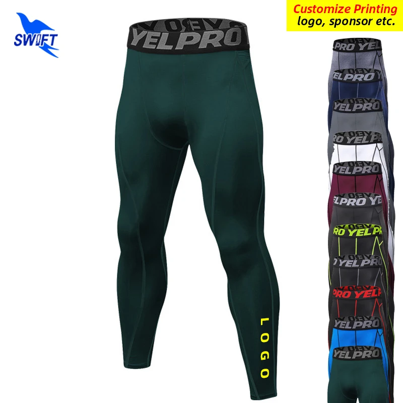 2022 Quick Dry Elastic Running Tights Men Compression Gym Fitness Leggings Workout Jogging Pants Yoga Training Bottoms Customize