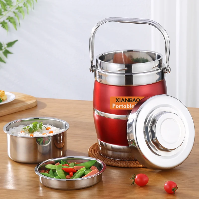 Вакуумный контейнер Bento Box с двойными стенками 1 4 2 л изолированный термос из