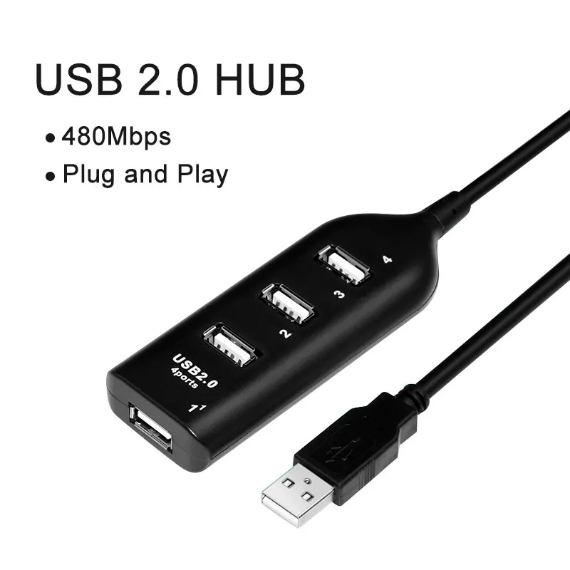 

2 Colors 4-Port USB Hub Drive-Free ABS Material Extender Supports WINDOWS 98\2000\XP\200 Suits Scanners Digital Cameras