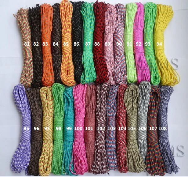 

1pcs 100FT 28 Colors 550 Paracord Parachute Cord Lanyard Mil Spec Type III 7 Strand Core for Survival kit Buckle Bracelet