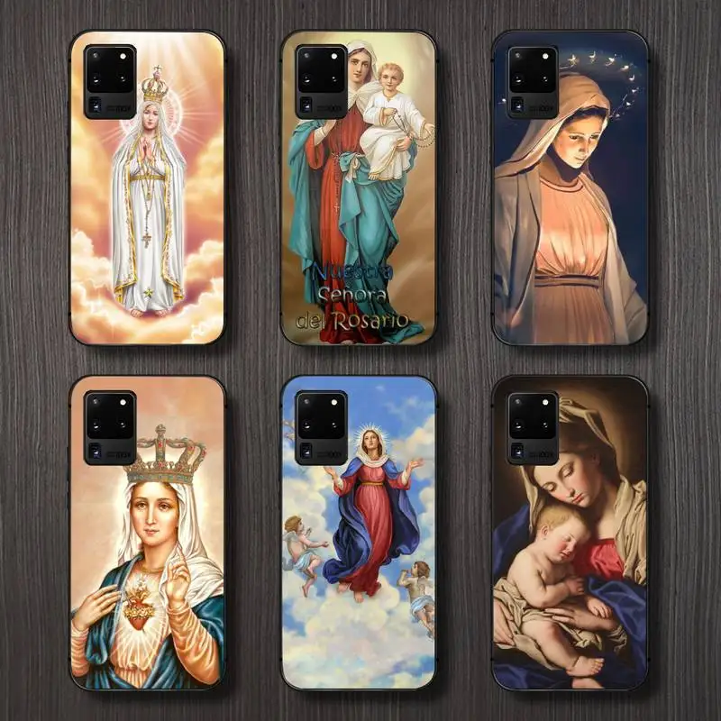

Bless Virgin Mary retro painting Phone Case For Samsung galaxy A S note 10 7 8 9 20 30 31 40 50 51 70 71 21 s ultra plus