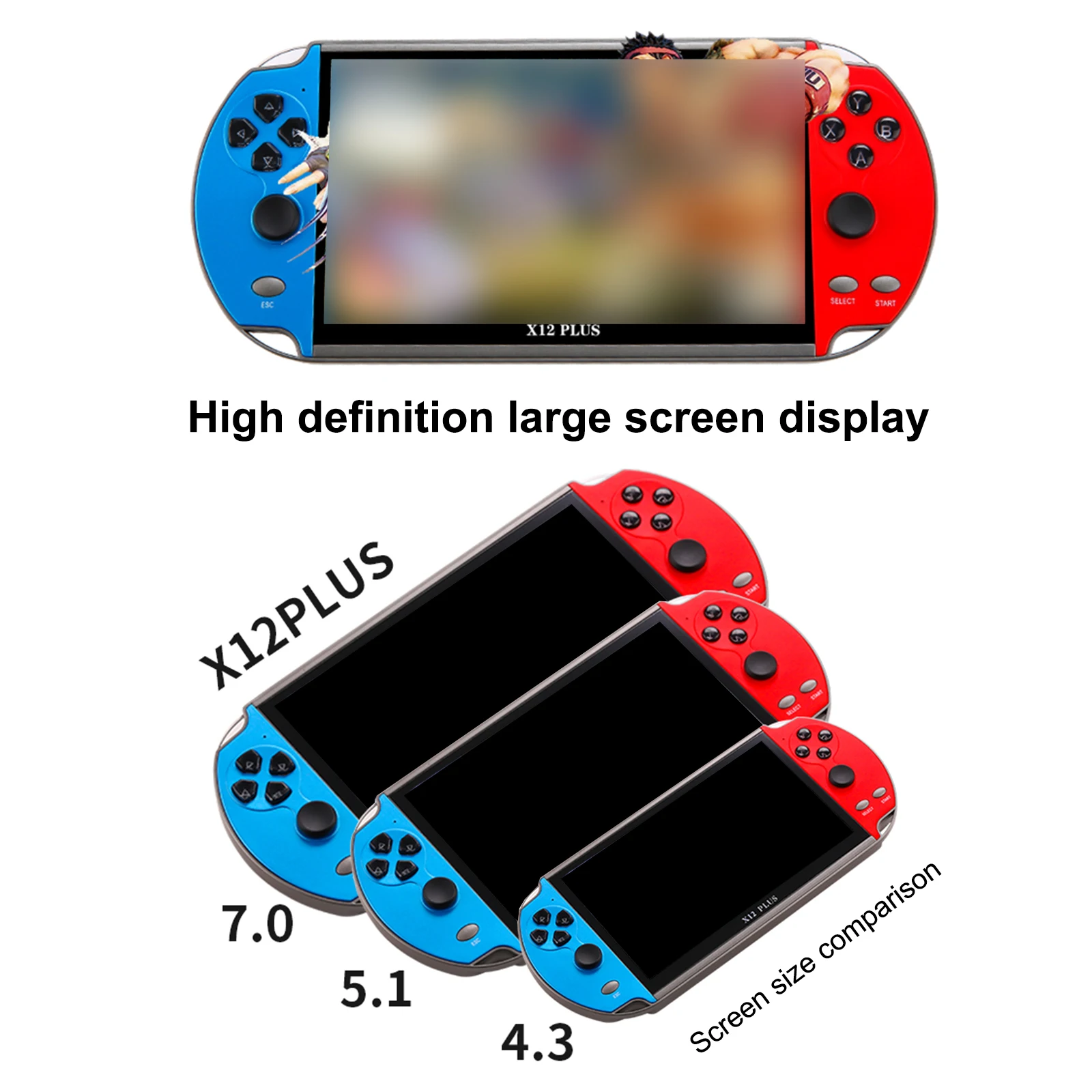 Портативная игровая консоль X12 PLUS 2000 + классических игр IPS-экран 7 1 дюйма 8 32 ГБ |