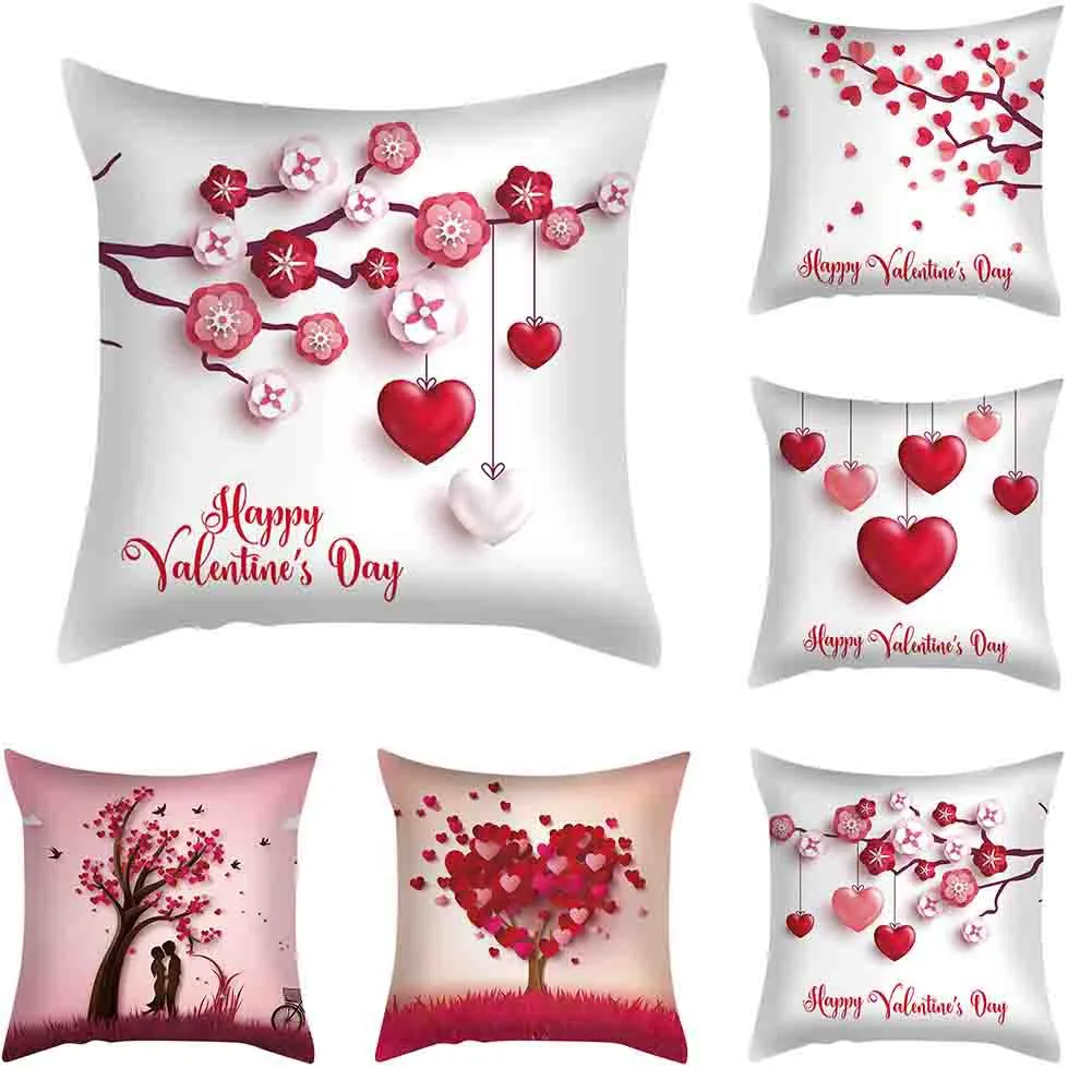 

1pc 10 Style Fashion LOVE Valentine Pillows Case Sofa Car Waist Throw Cushion Pillows Cover Valentine's Day Home Decor