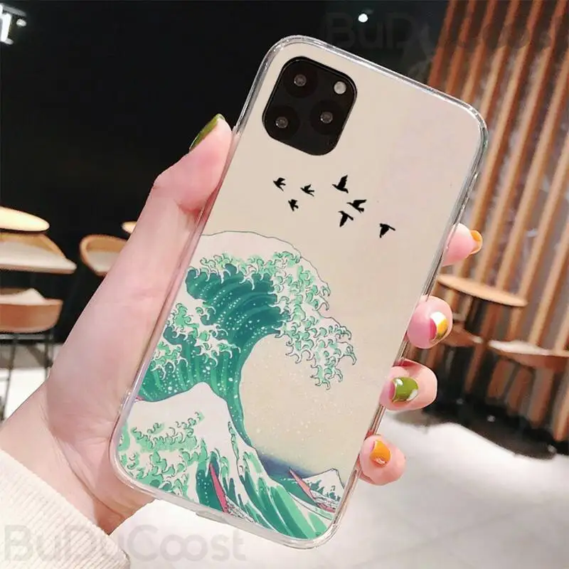 

Kanagawa Surfing Phone Case for iPhone 8 7 6 6S Plus X 5S SE 2020 XR 11 pro XS MAX 12 12Mini
