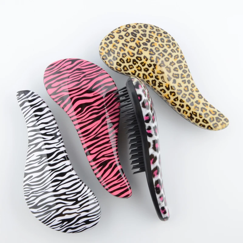 

1pc Detangling Hair Brush Handle 4 colors Zebra Leopard Magic Anti-static Tangle Comb Shower Massage Comb Salon Hairdressing